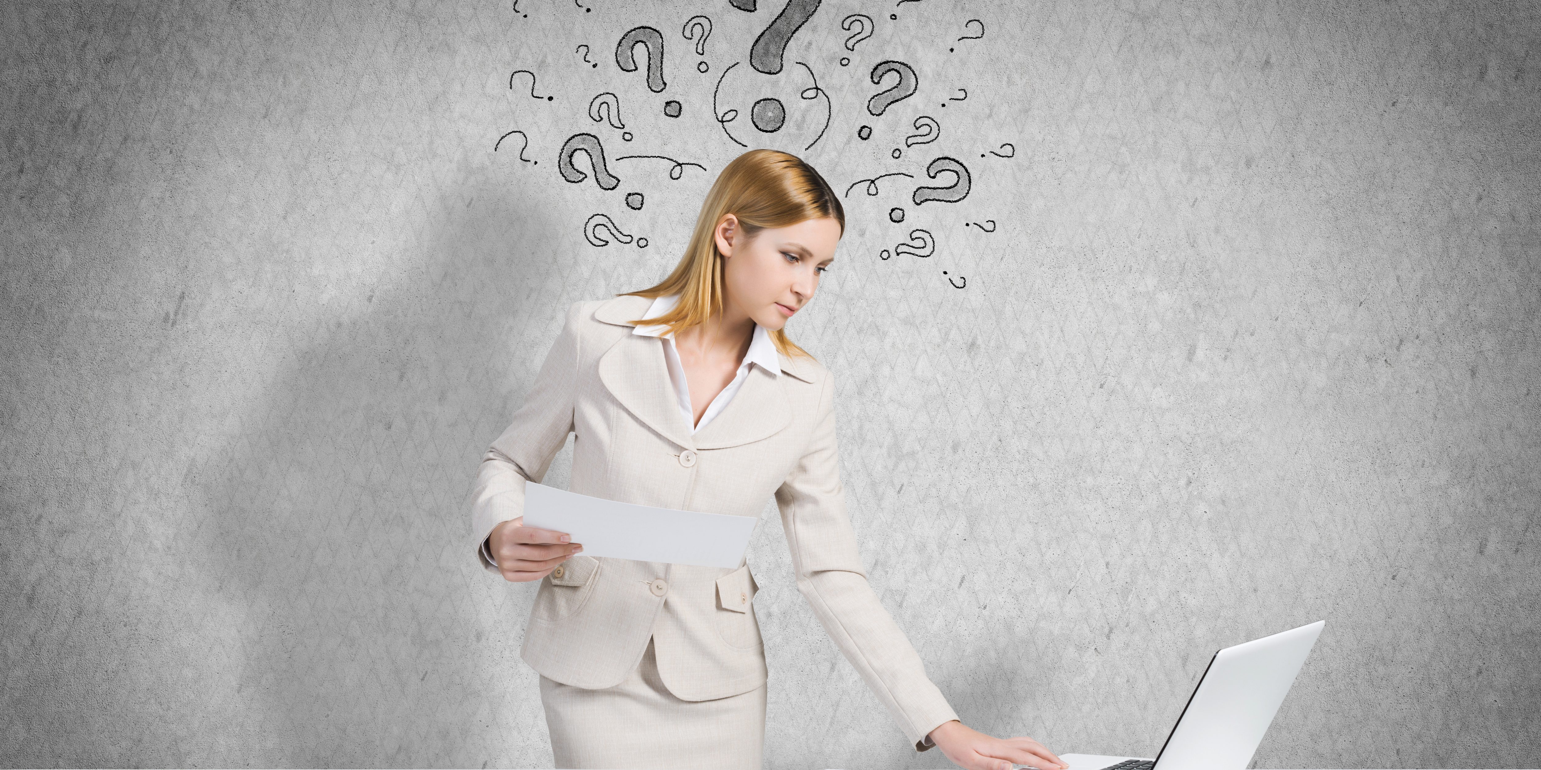 Pensive woman at work