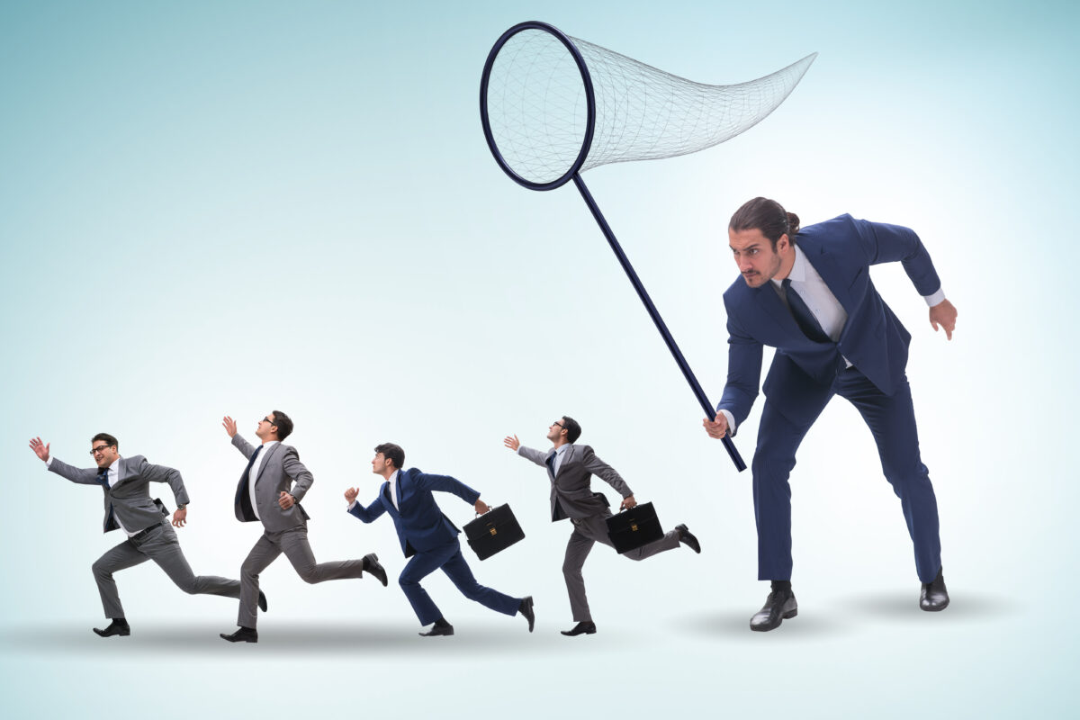 Headhunding and retention concept with businessman